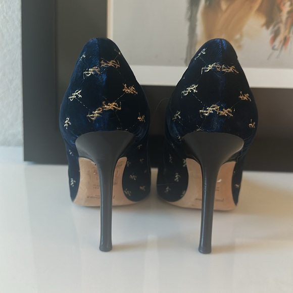 Saint Laurent blue velvet heels vintage - Picture 5 of 8